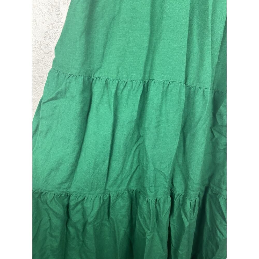 Jason Wu Green Ruched Ruffle Tiered Maxi V Neck Dress Size M Wedding Graduation - Picture 6 of 10